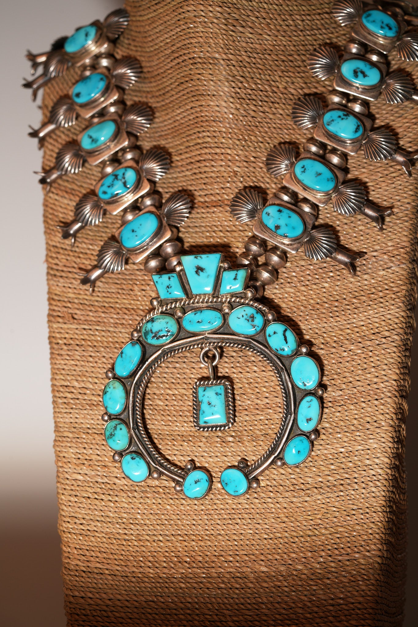 Bow Box Squash Blossom Native American Necklace