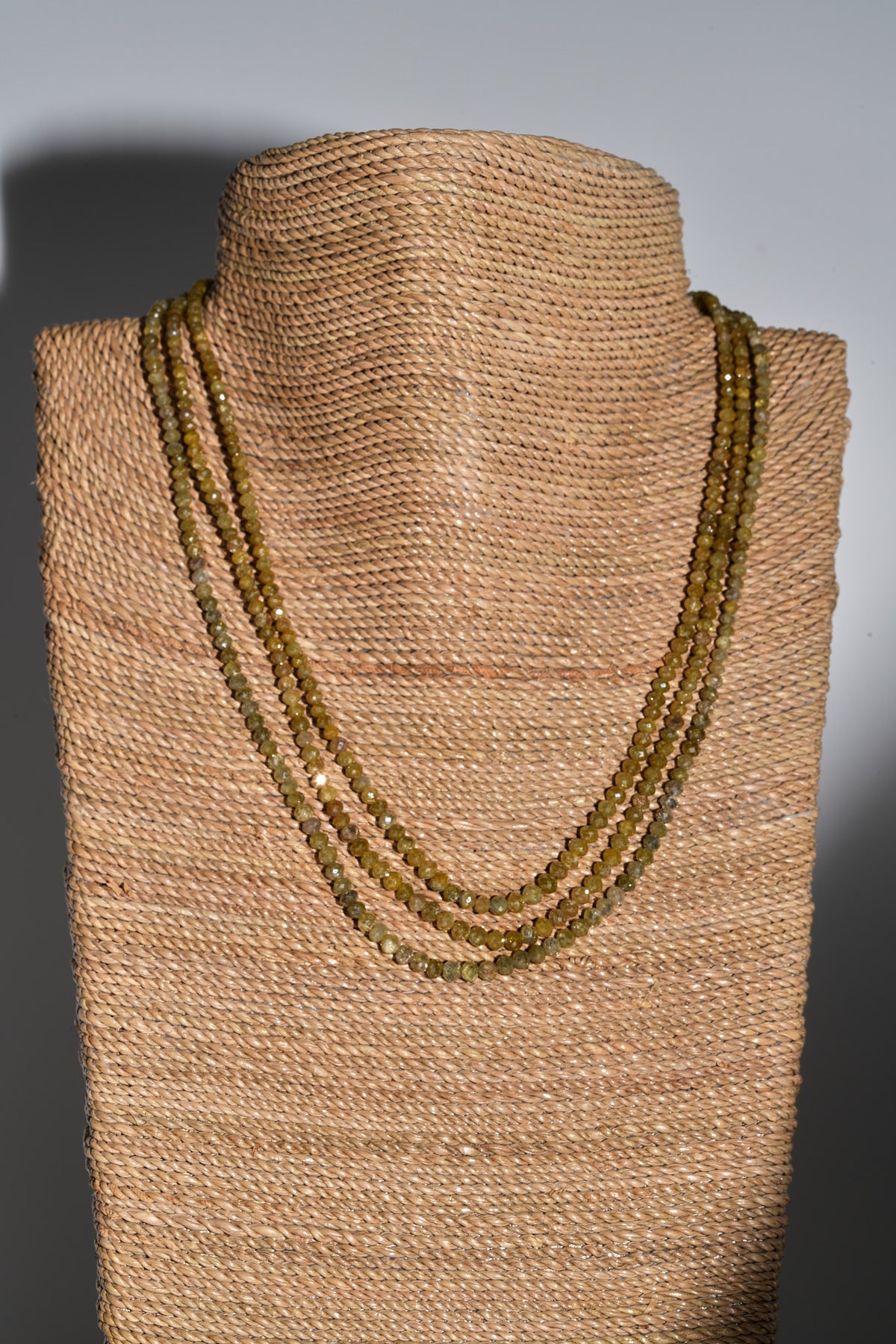 3 strand faceted colored diamonds