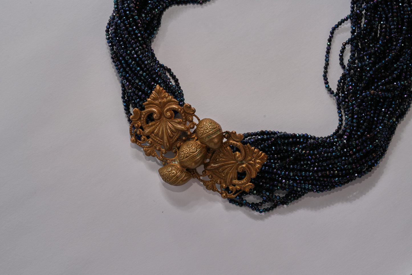 39 strands! Irirated spinels necklace