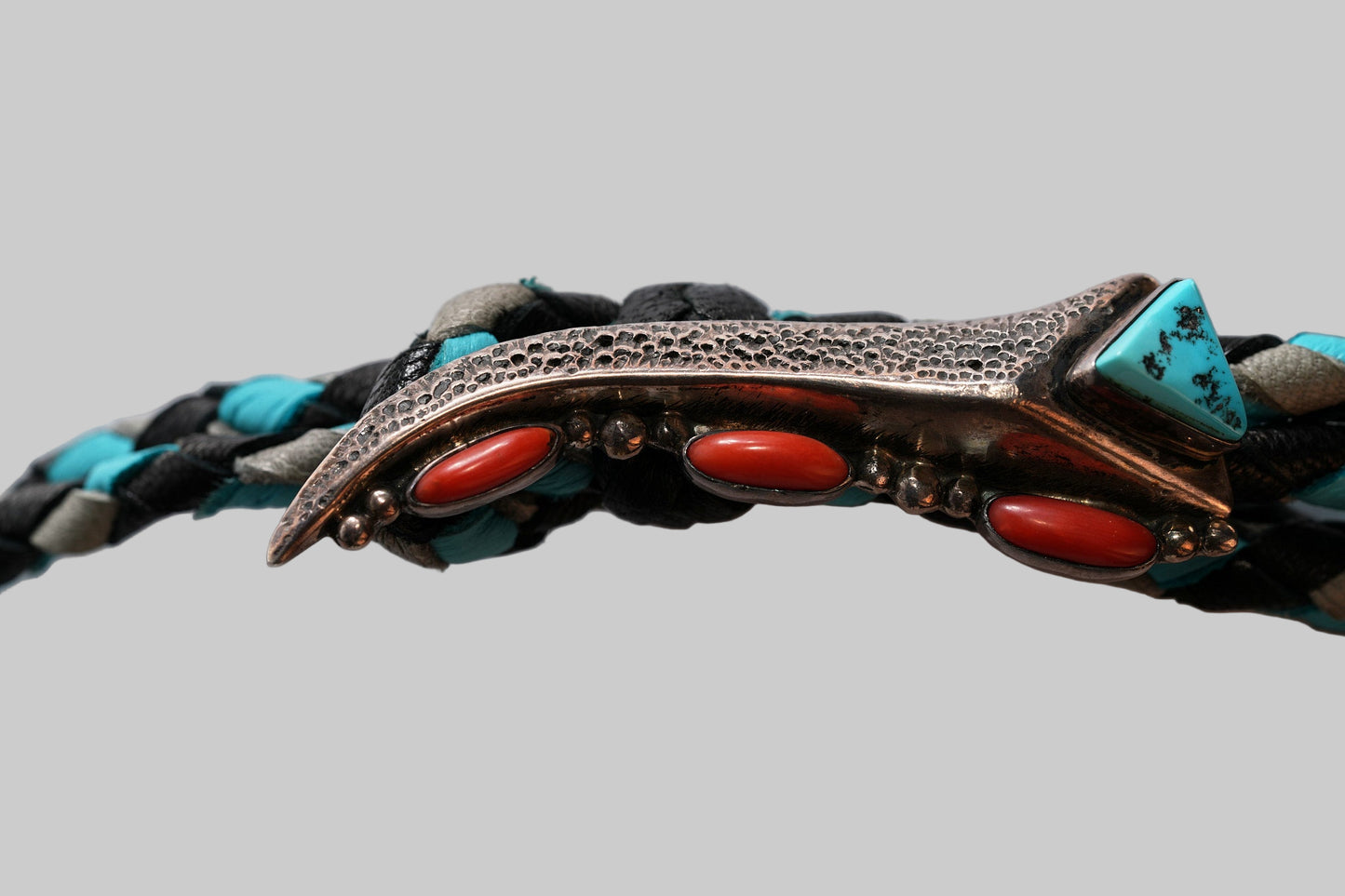 Hatband with deerskin and custom made bolo