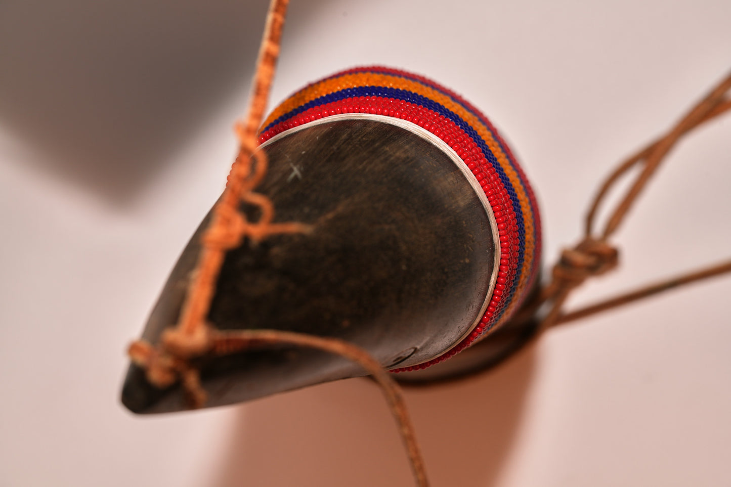 Beaded horn by Les Berryhill