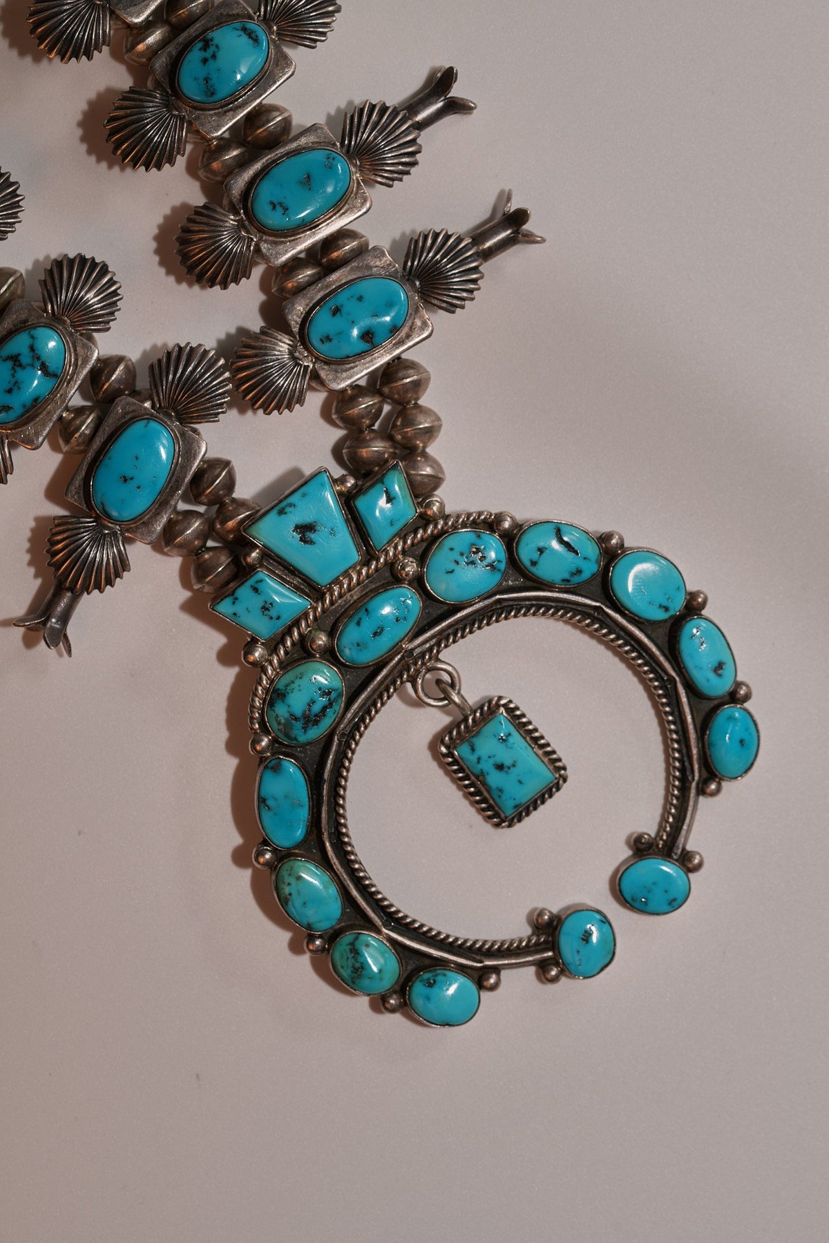 Bow Box Squash Blossom Native American Necklace