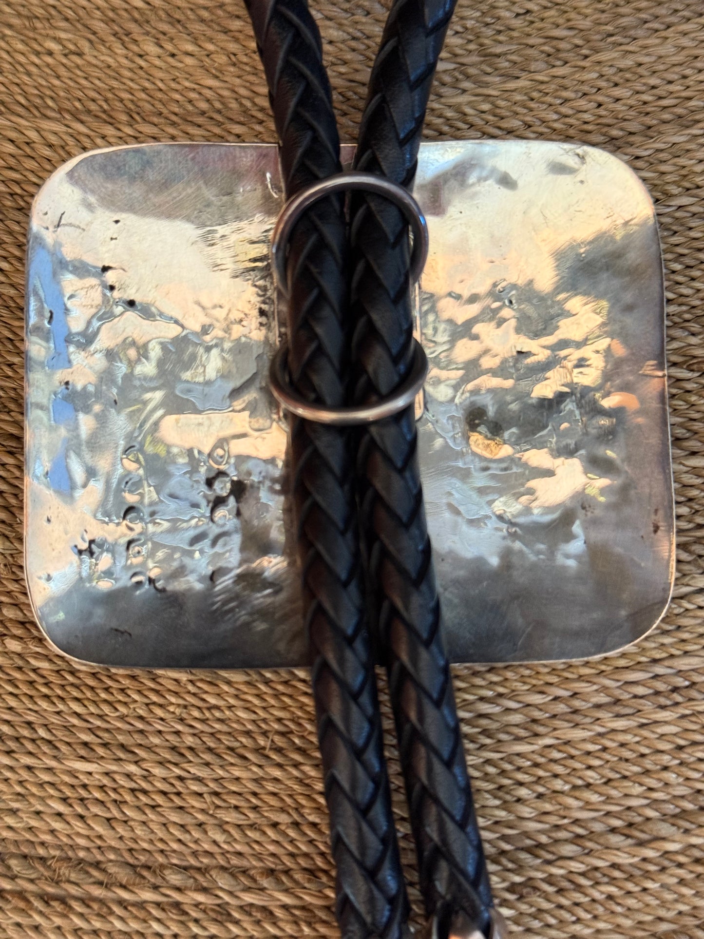 Sterling silver Native American Hogan Scene bolo