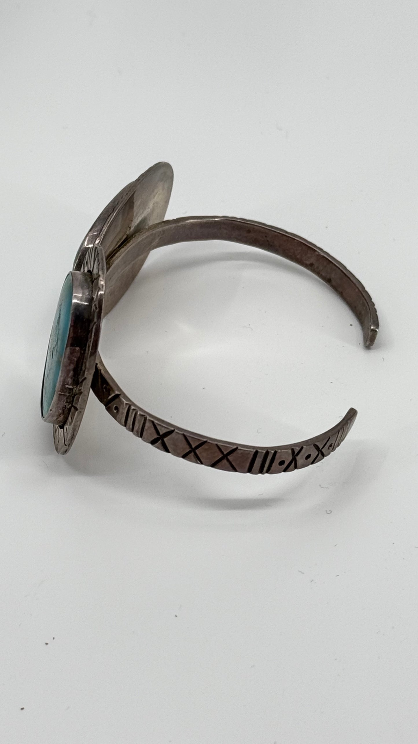 Modern 2 stone turquoise bracelet