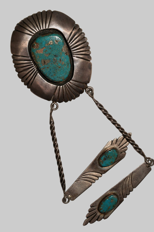 Drop in bolo sterling silver w turquoise