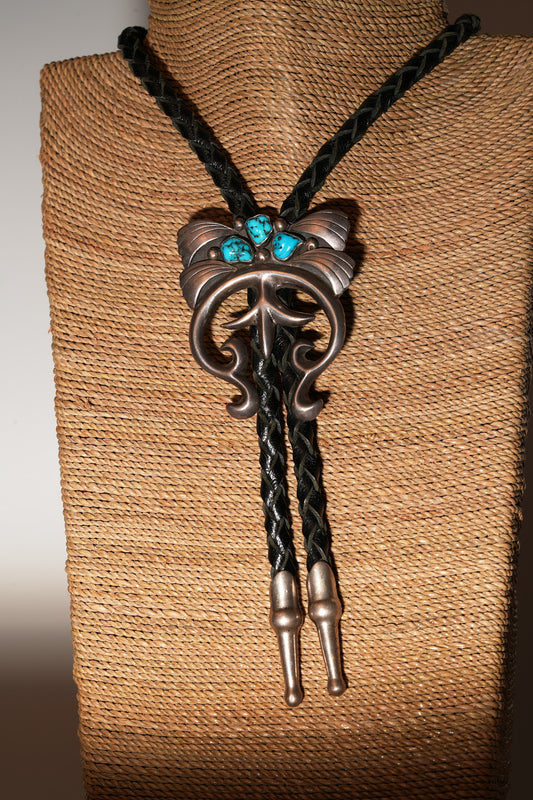 Turquoise and sterling silver bolo