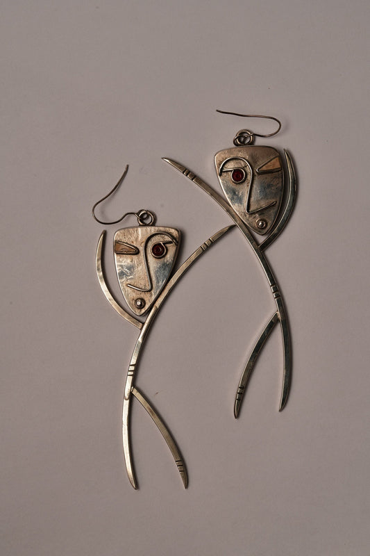 Picasso style sterling earrings