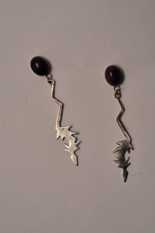 Lightening bolts with sugilitie earrings by Danny Romero