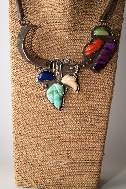 Mutli stone carved necklace by Jolene Eustace