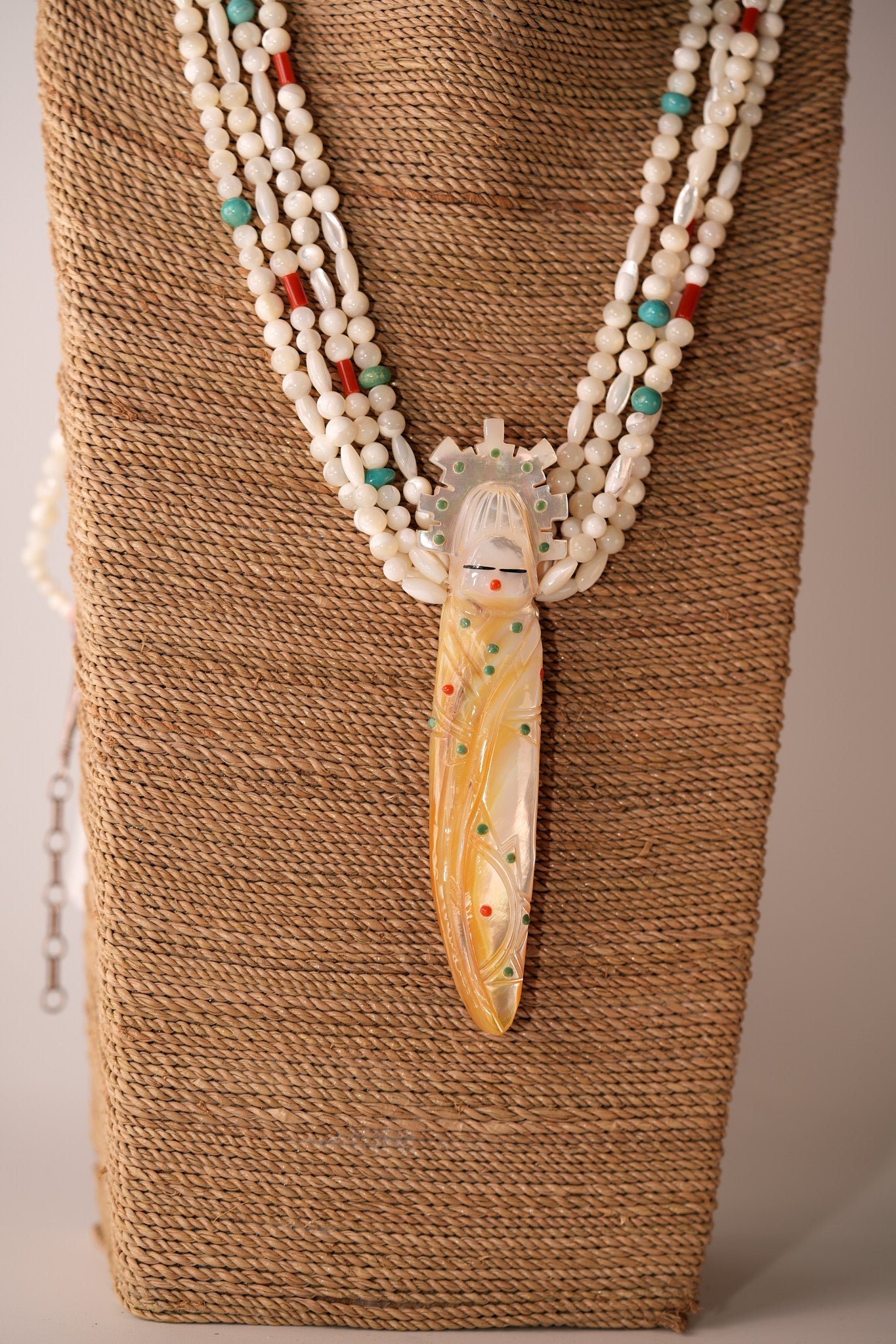 Mother of pearl corn maiden necklace