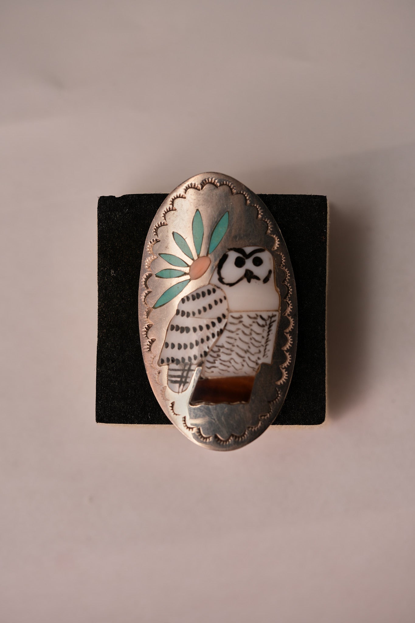 White Owl Ring by Quinton Quam, Sr.