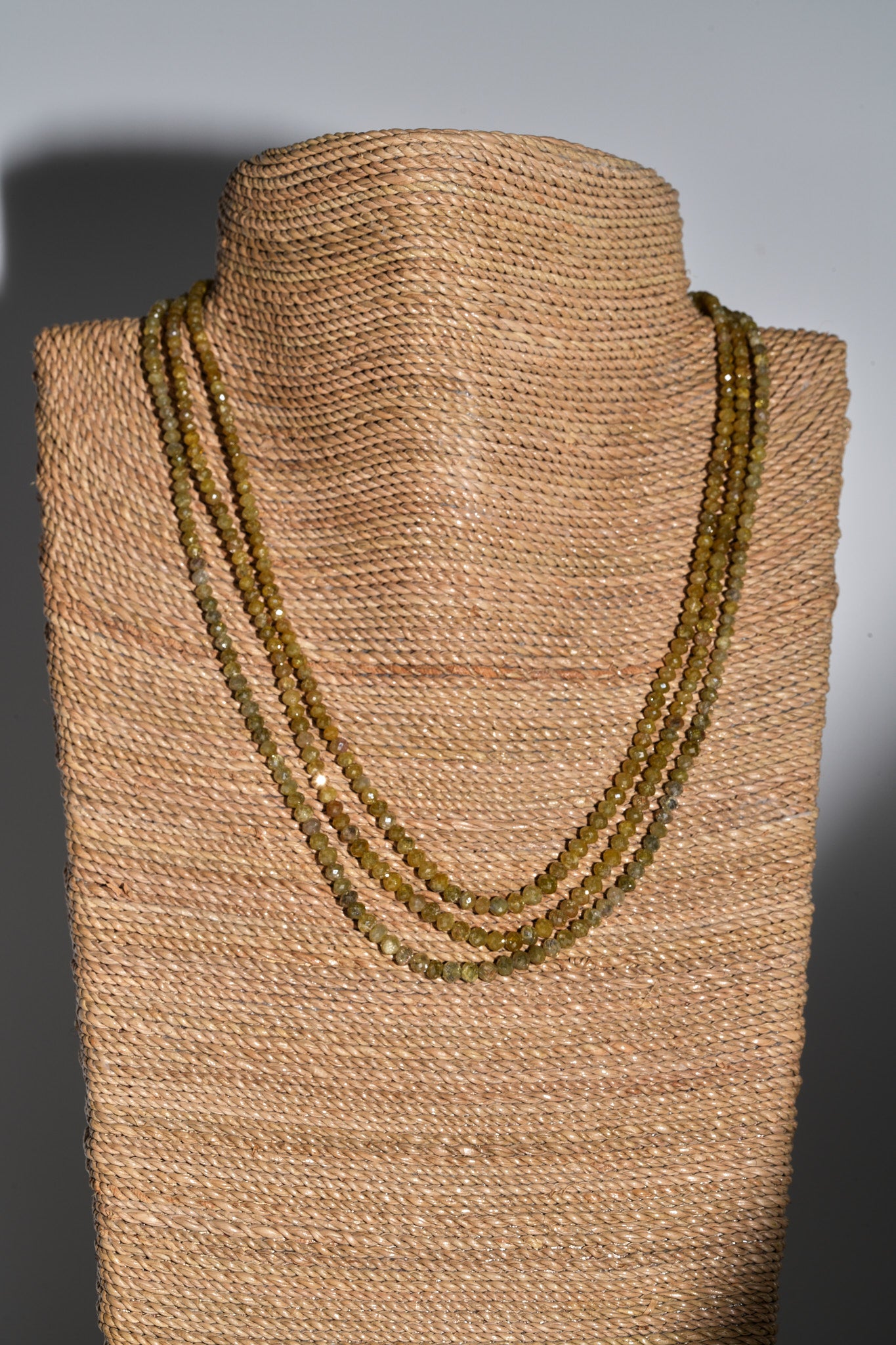 3 strand faceted colored diamonds