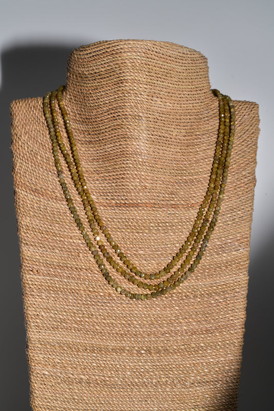 3 strand faceted colored diamonds