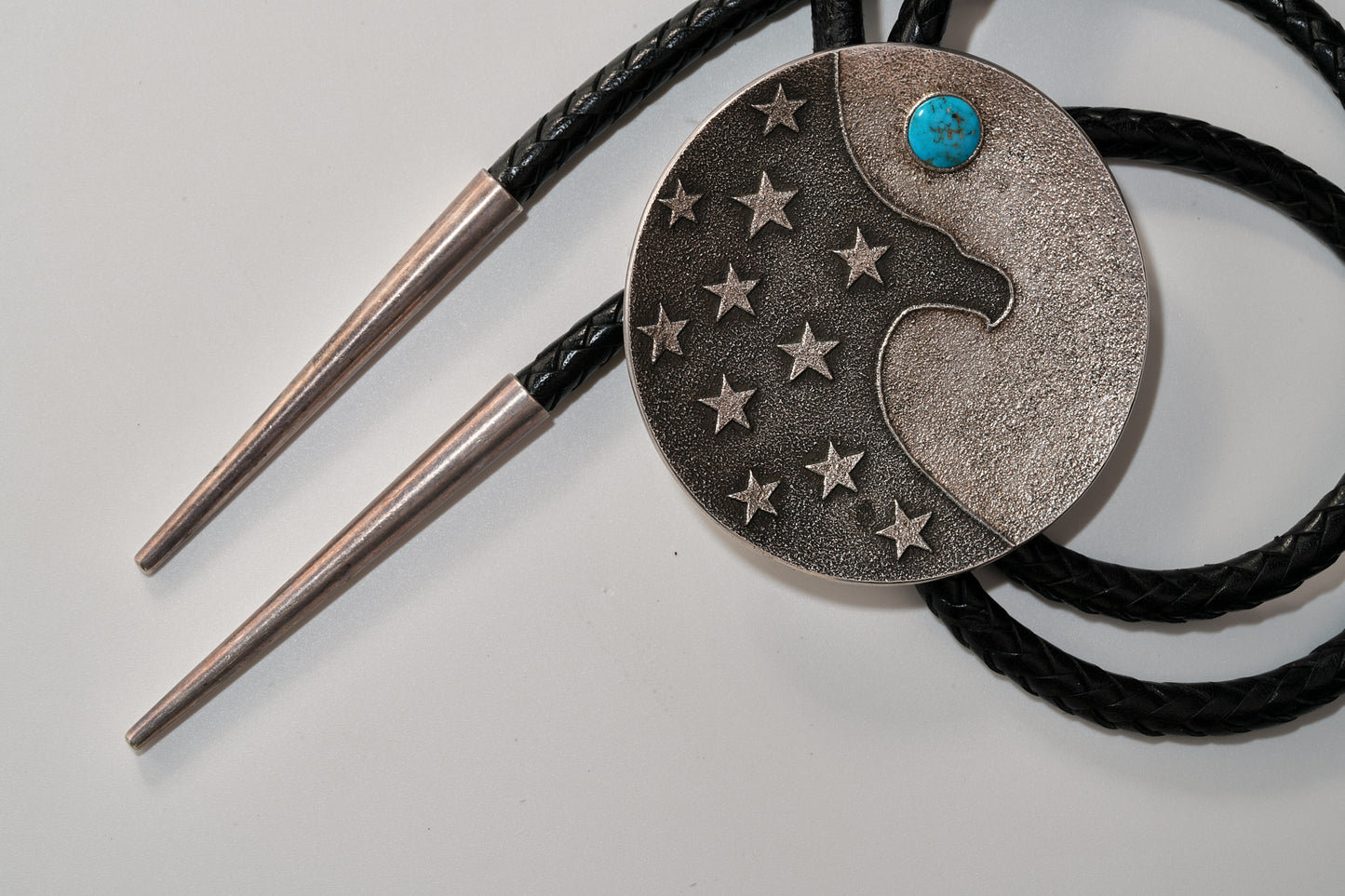 Modern sun,moon and stars bolo by Darryl Dean Begay