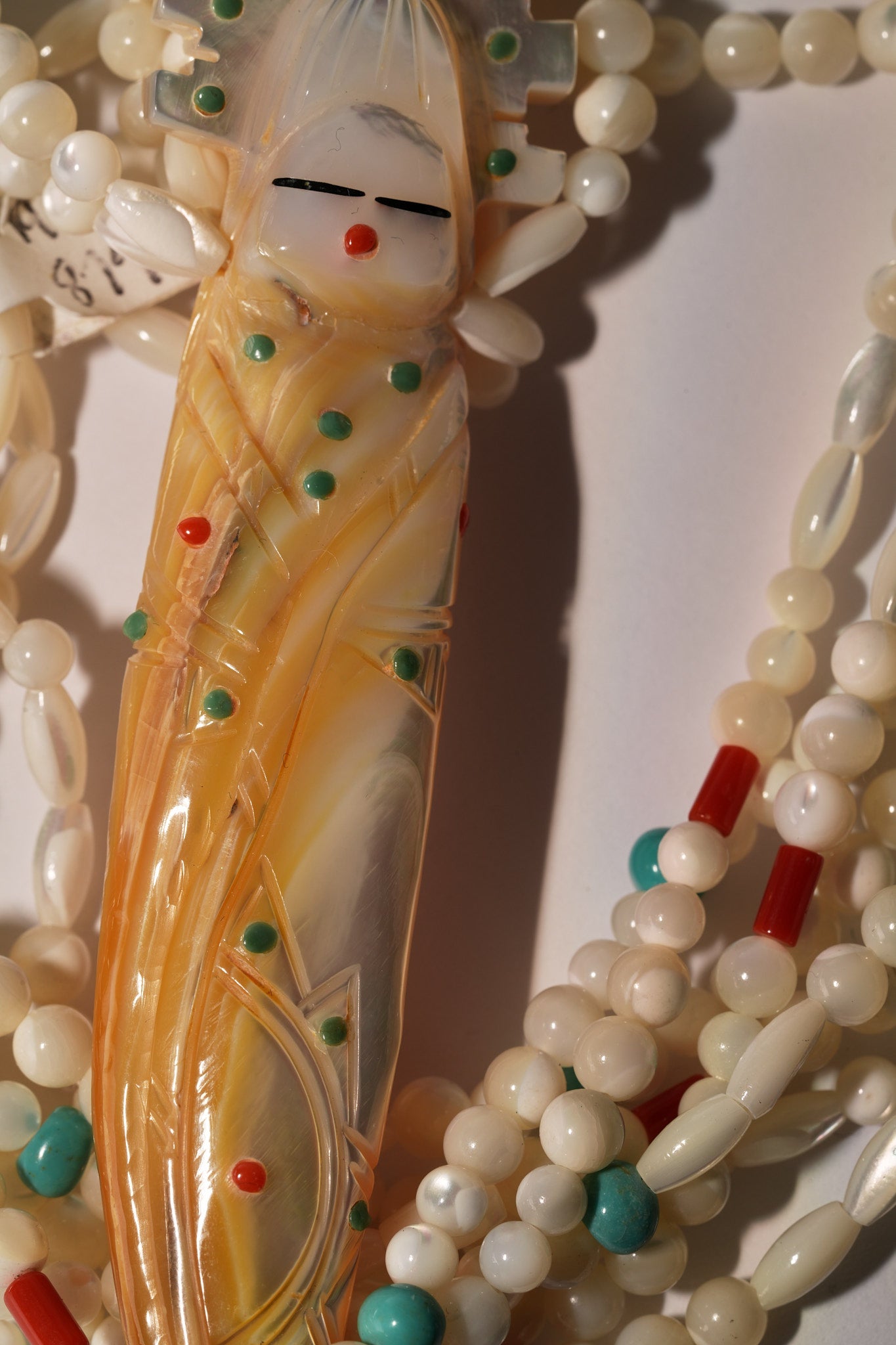 Mother of pearl corn maiden necklace