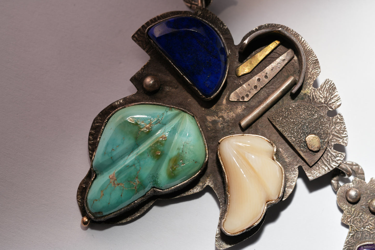 Mutli stone carved necklace by Jolene Eustace