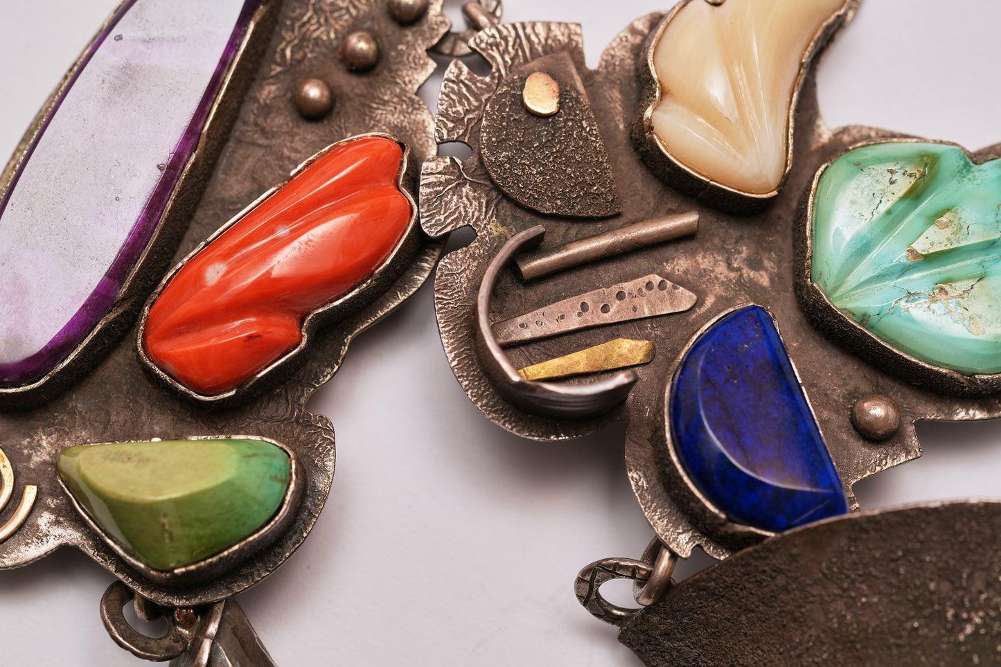 Mutli stone carved necklace by Jolene Eustace