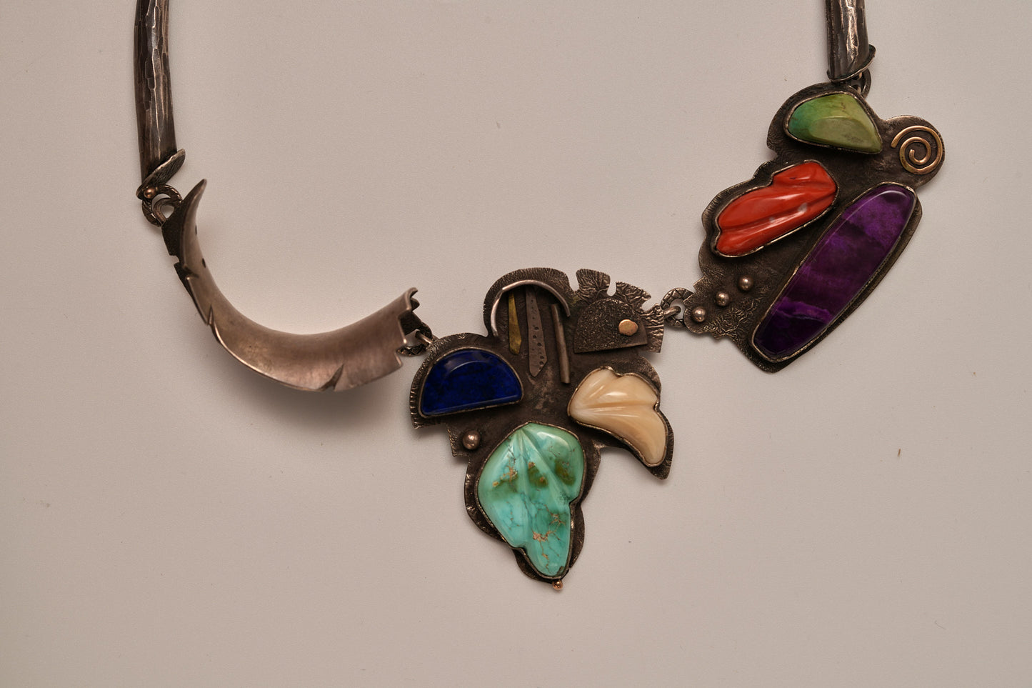 Mutli stone carved necklace by Jolene Eustace