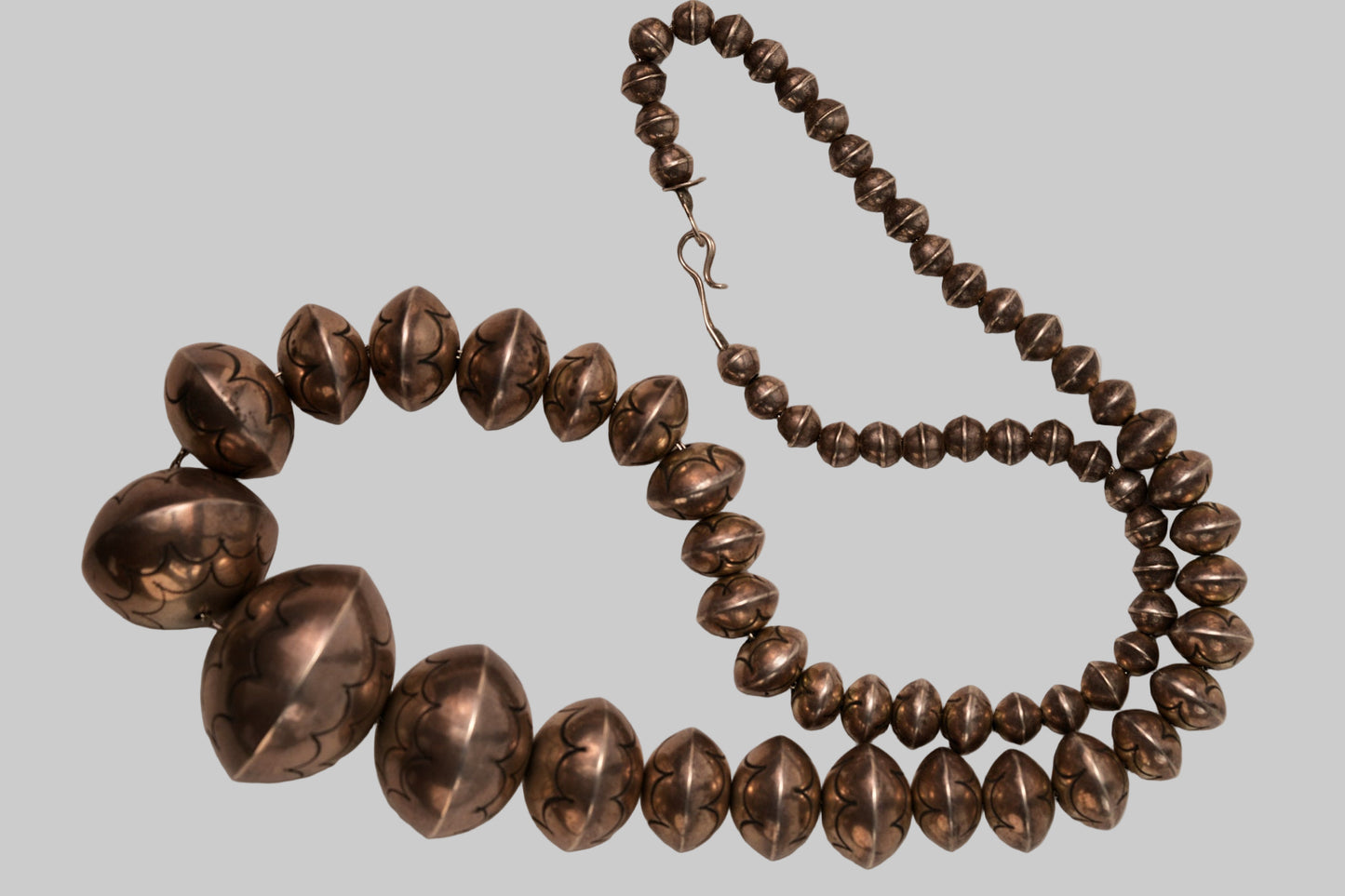 Sterling Silver Pearl Necklace by Leo Yazzie