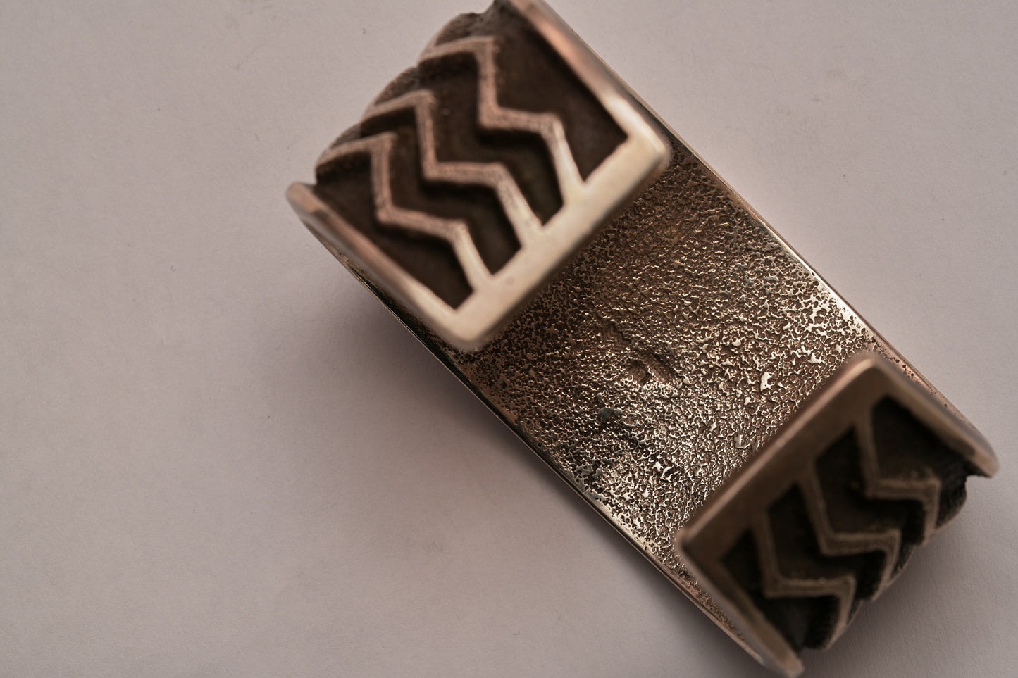 Tufa cast, 18kt,sterling silver and turquoise bracelet