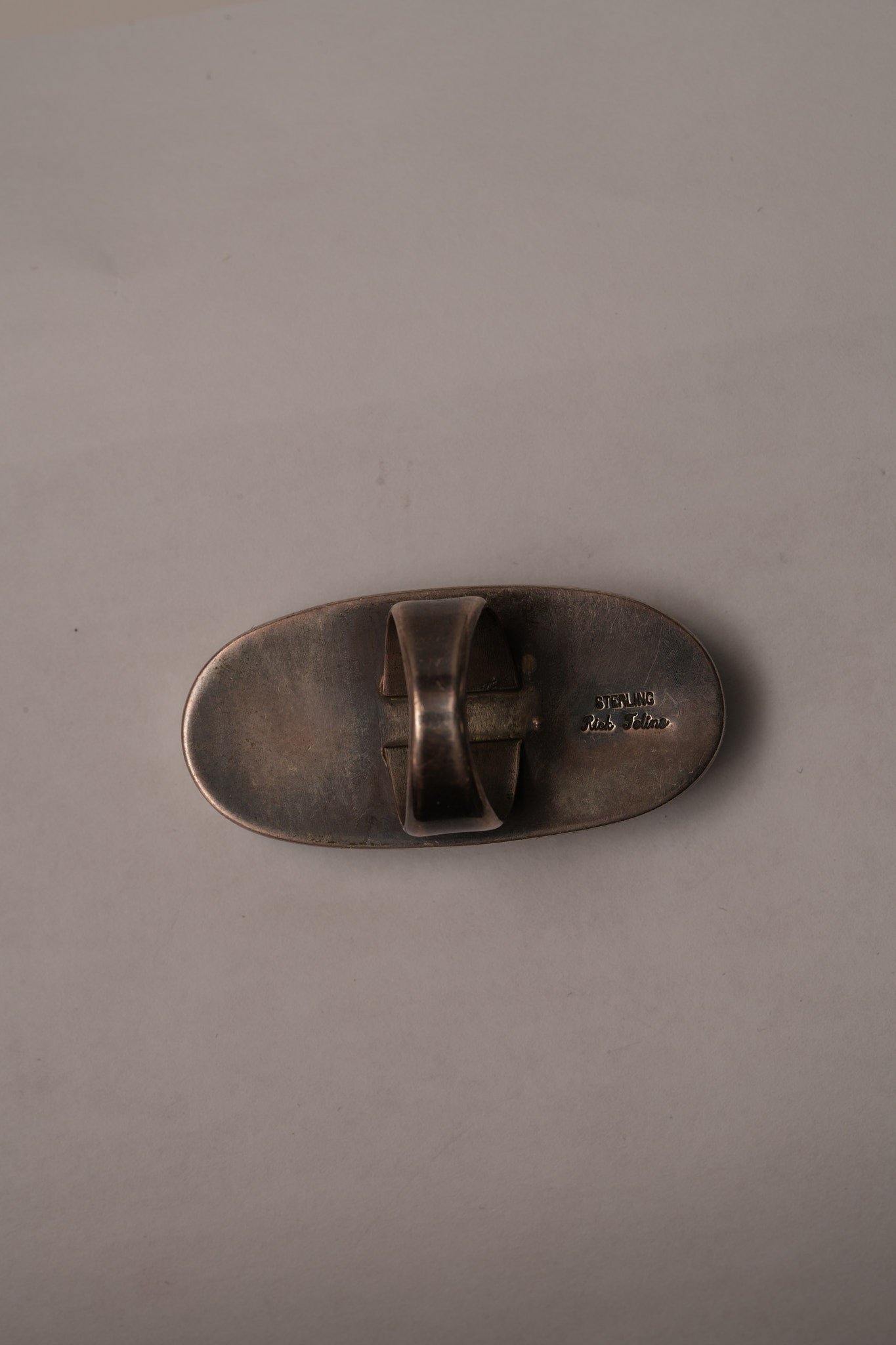 Oval turquoise and sterling ring by Rick Tolina