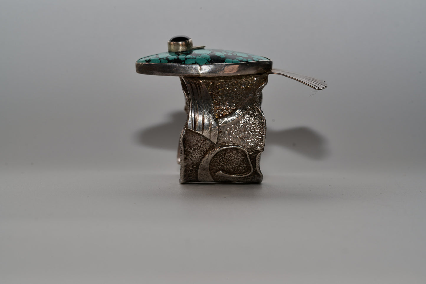 Sterling silver and turquoise fish bracelet