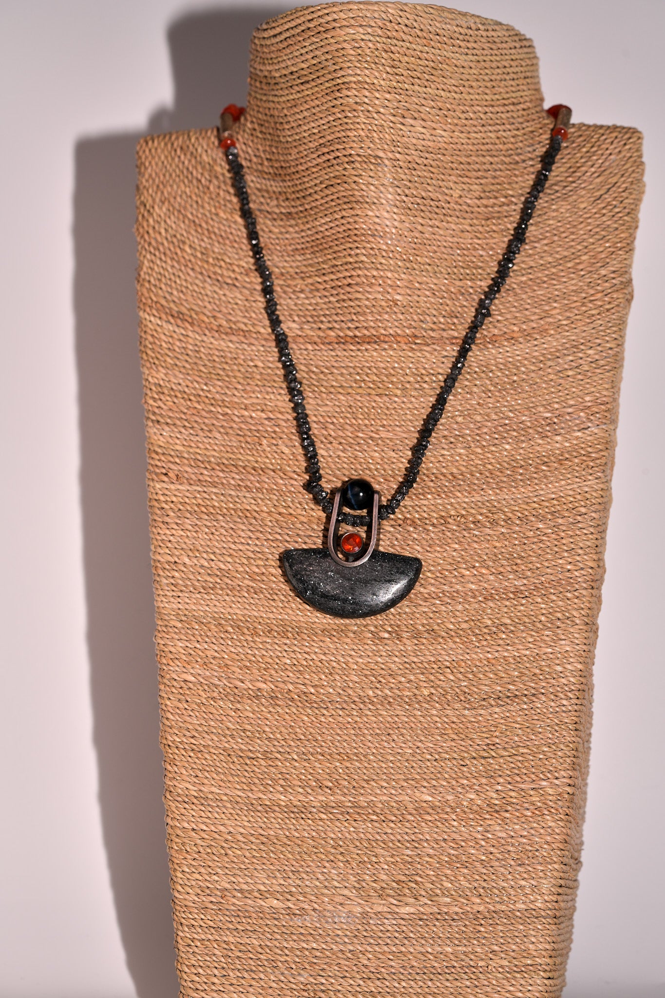 Interesting black diamond necklace