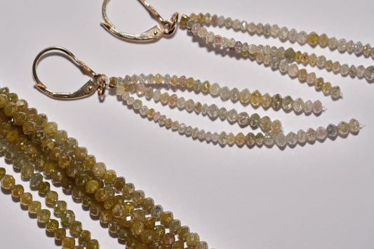 Natural colored diamond earrings waterfall earrings