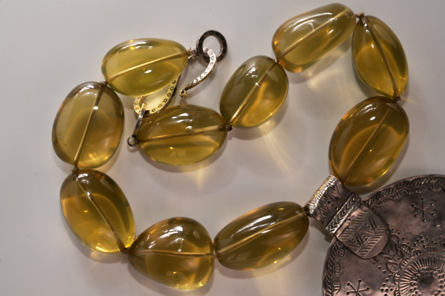 Citrine and sterling necklace