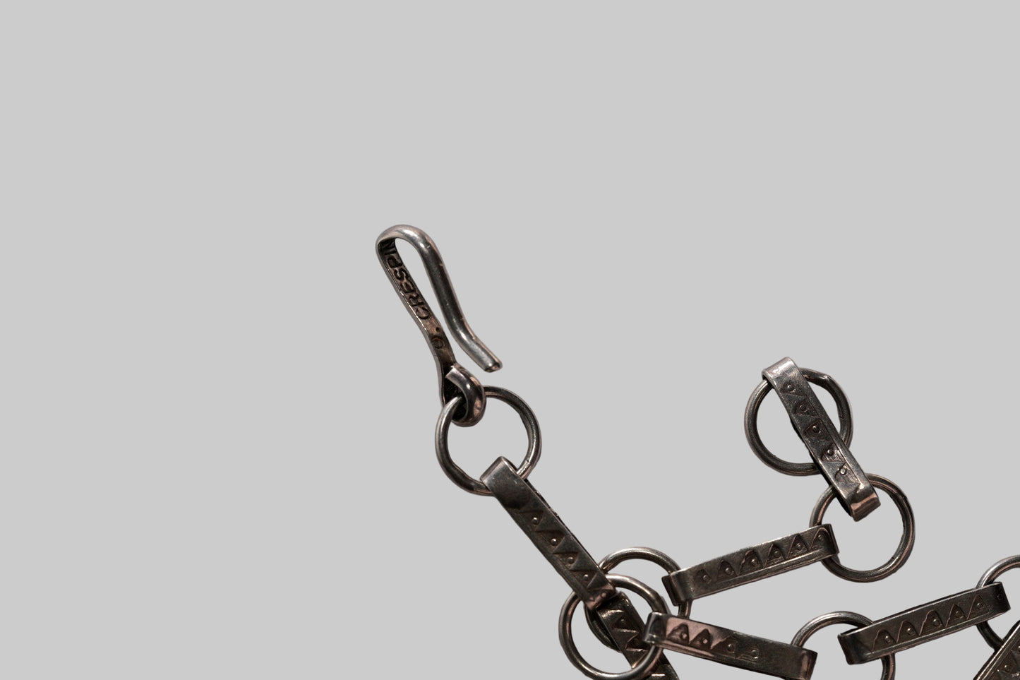 Orland Crespin Sterling silver chain, bracelet with Cross