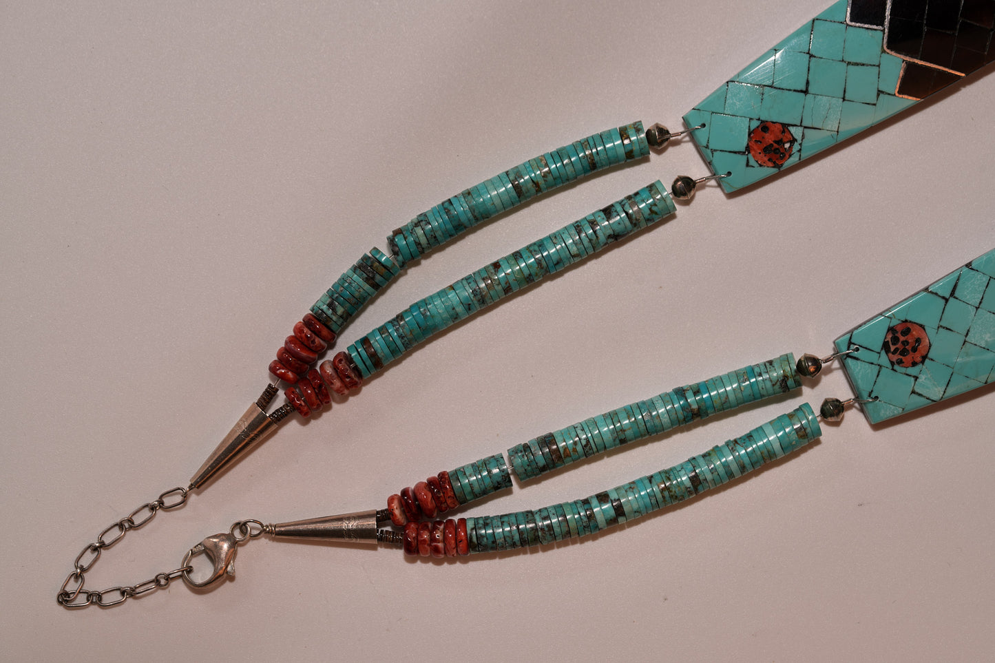 Heishe 3 strand necklace with turtles