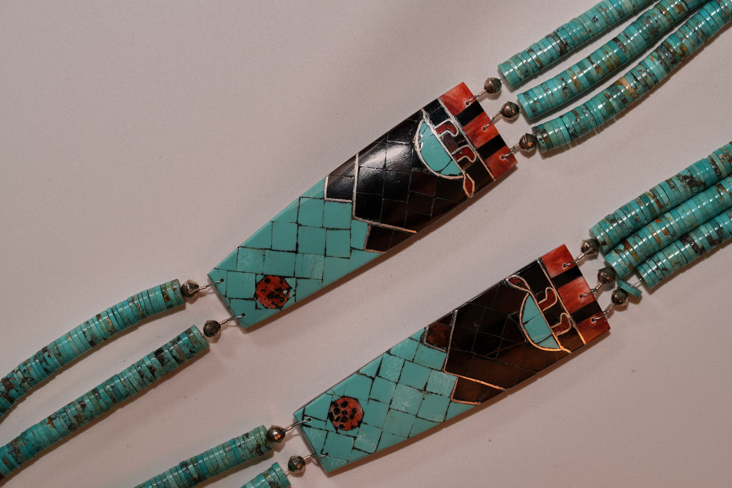 Heishe 3 strand necklace with turtles