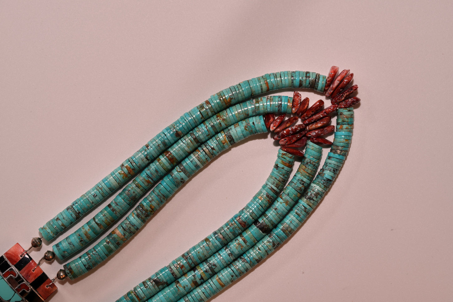 Heishe 3 strand necklace with turtles