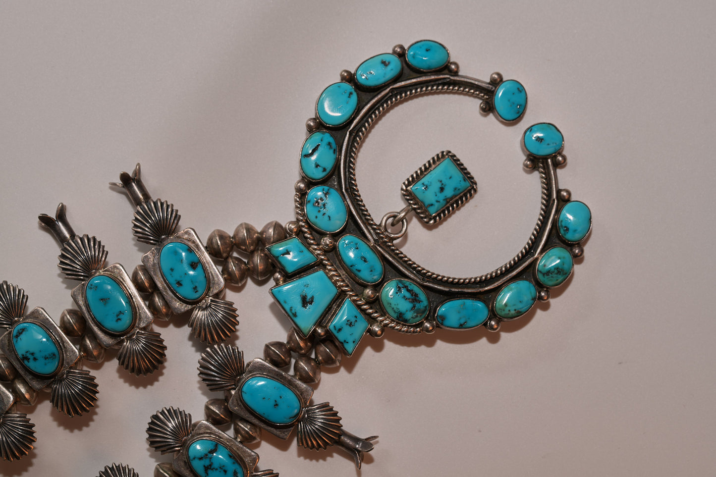 Bow Box Squash Blossom Native American Necklace