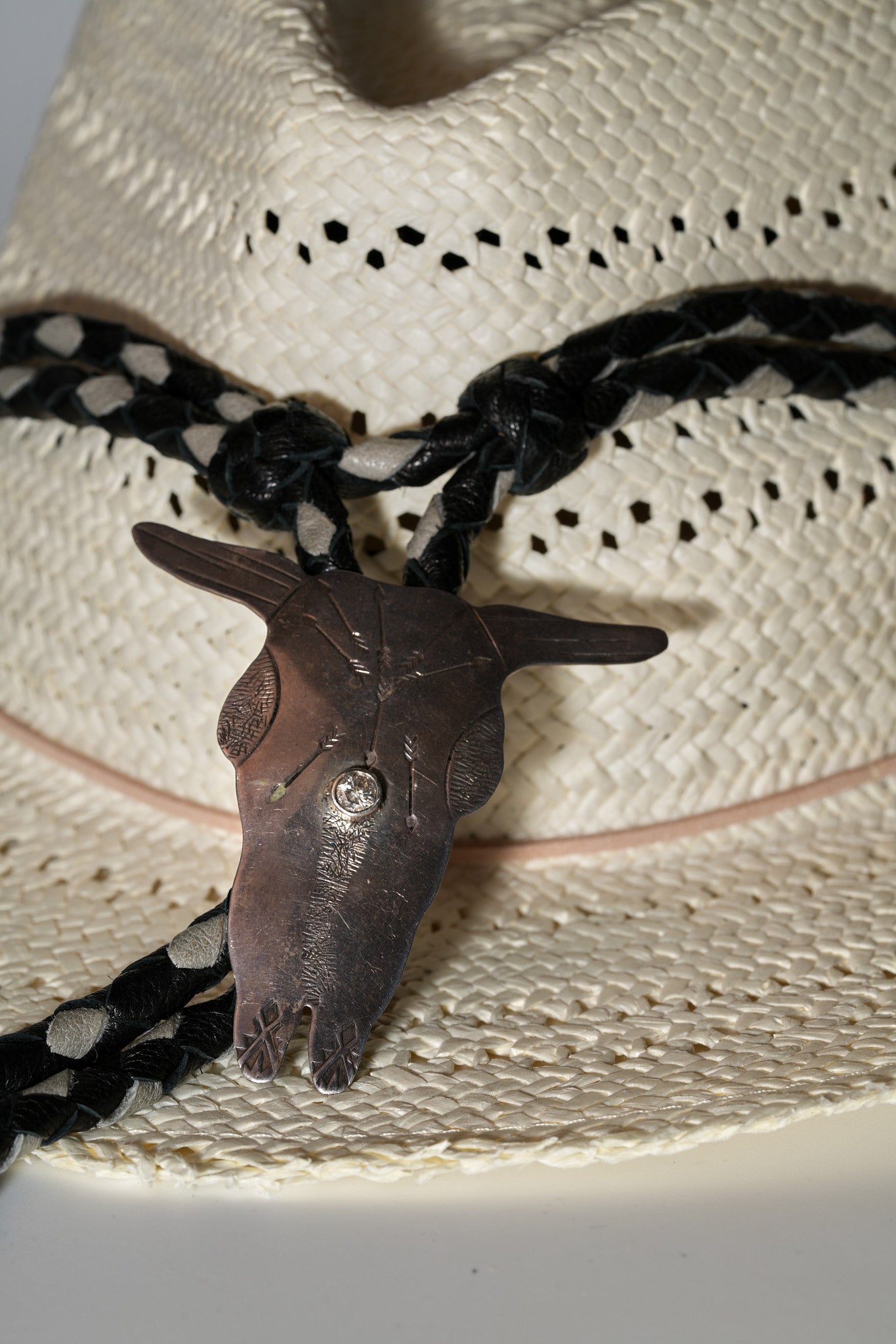 Hatband with Ben Chavez, Navajo, steer head bolo