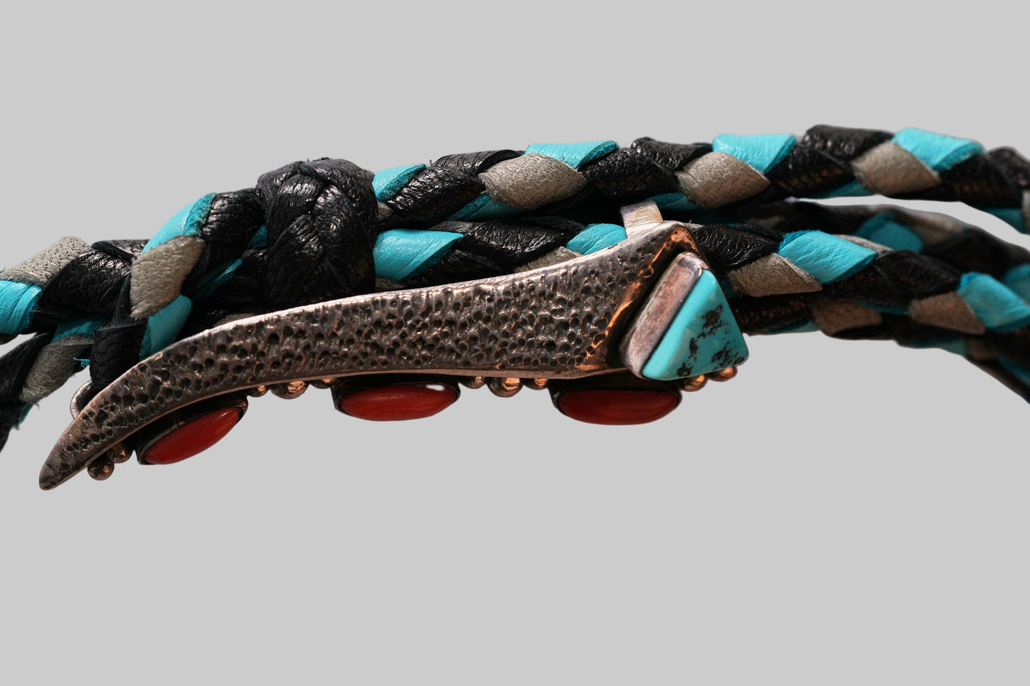 Hatband with deerskin and custom made bolo