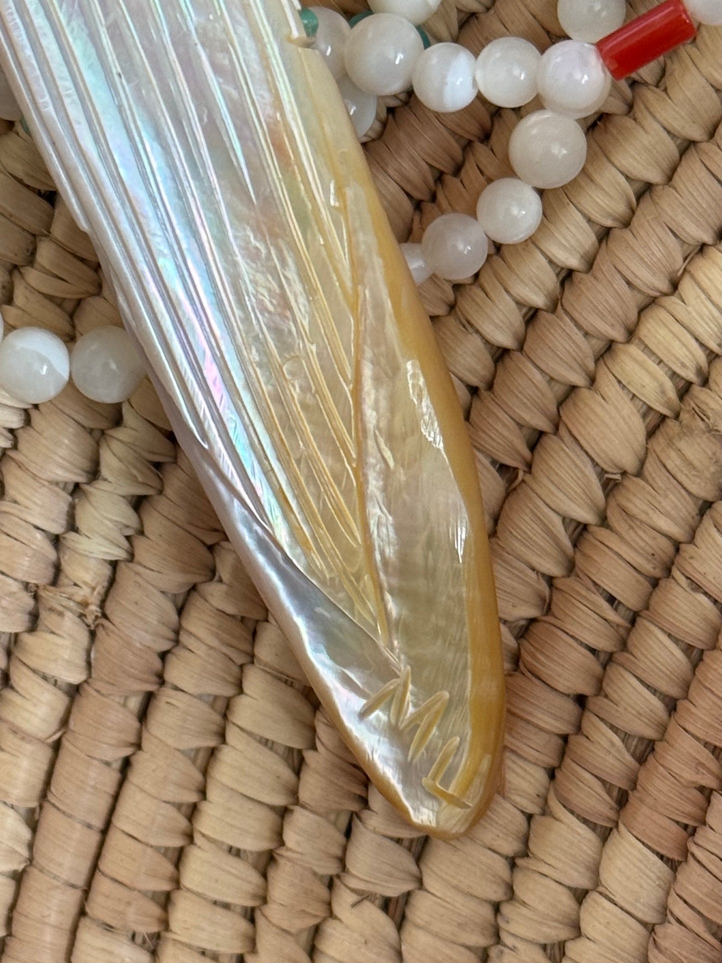 Mother of pearl corn maiden necklace