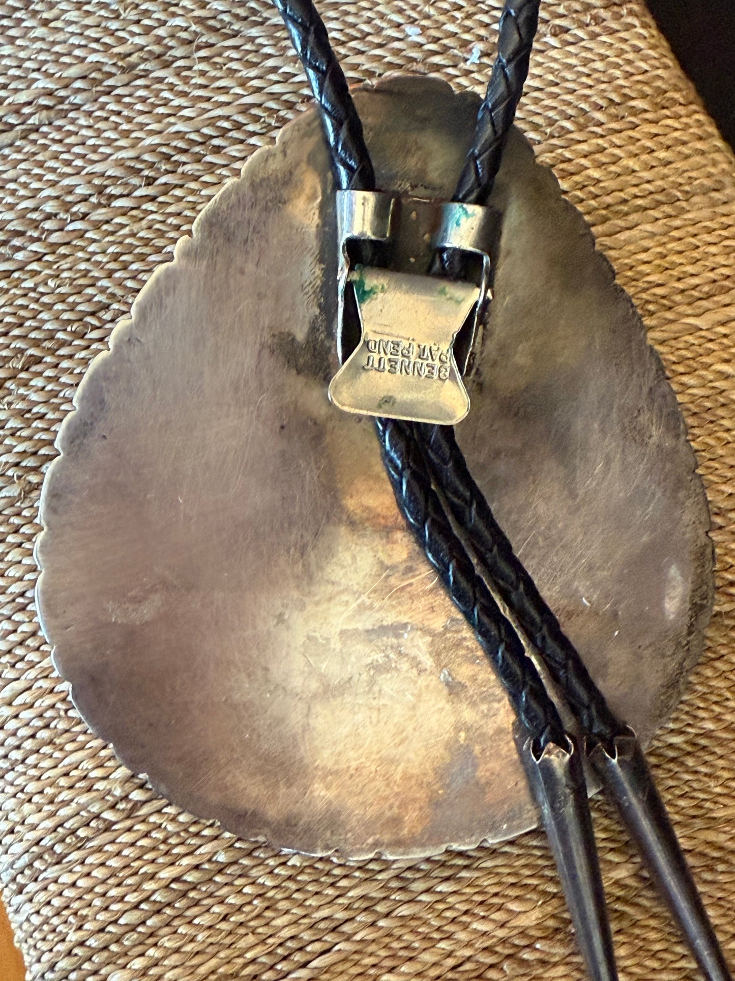 Unusual inlay shell bolo one of a kind