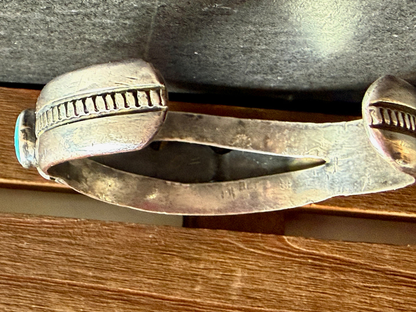 Vintage 7 stone turquoise cuff bracelet, Native American crafted