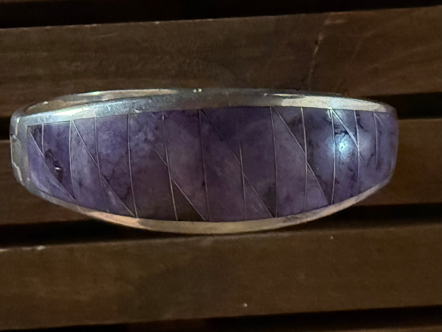 Mexican made sterling silver bracelet with natural stone, artist is Tono..