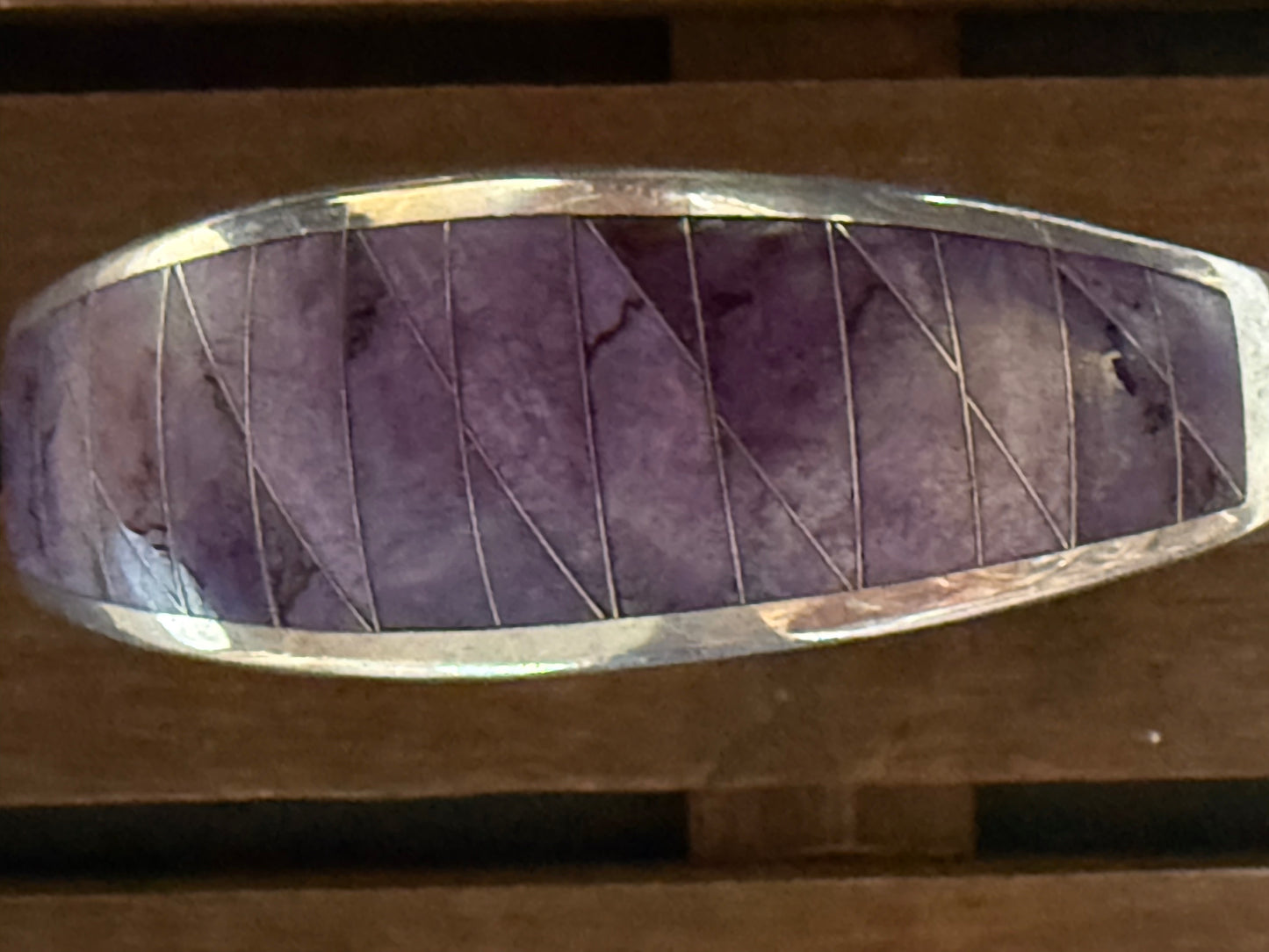 Mexican made sterling silver bracelet with natural stone, artist is Tono..