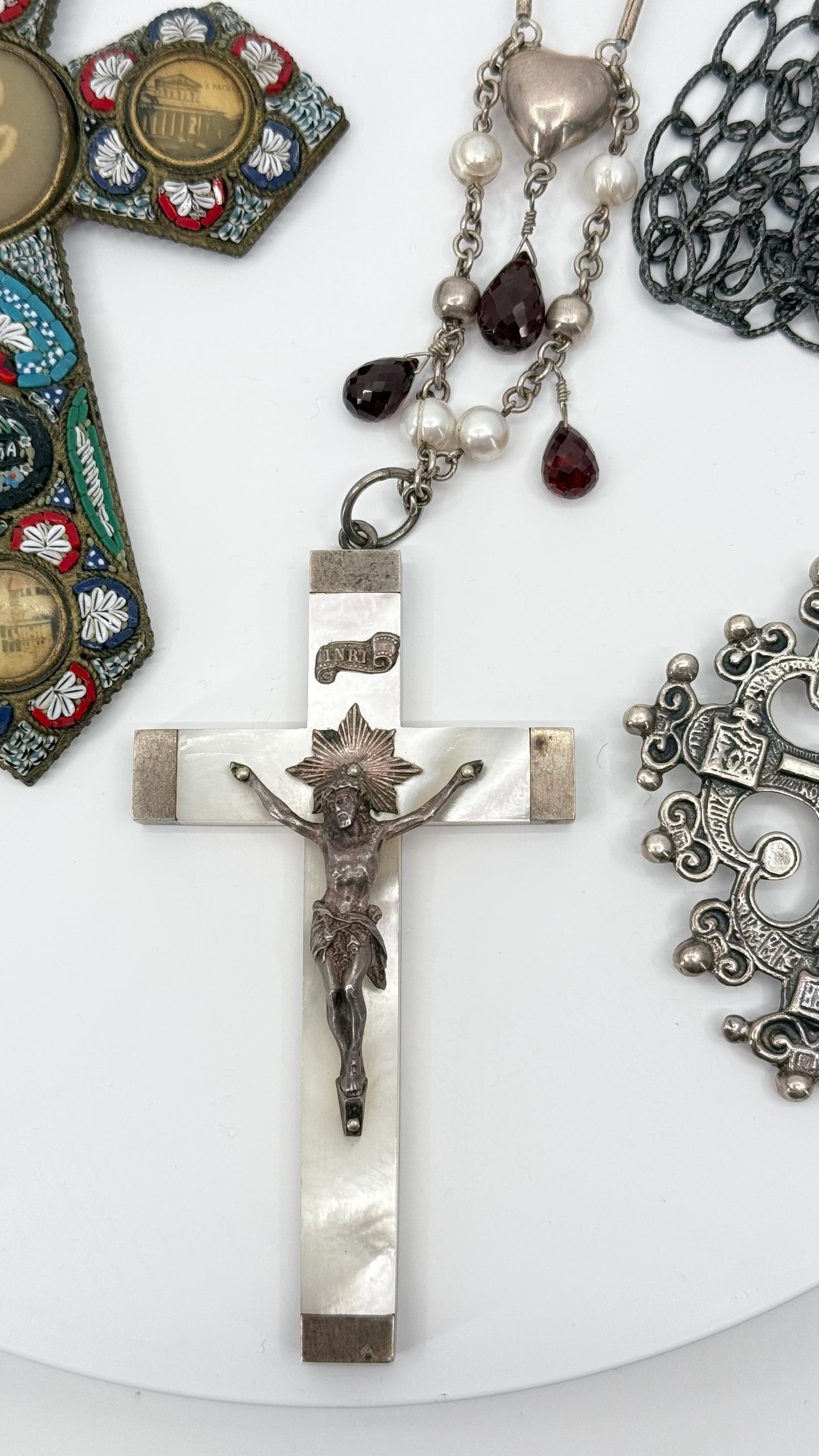 Vintage religious crosses and crucifxes