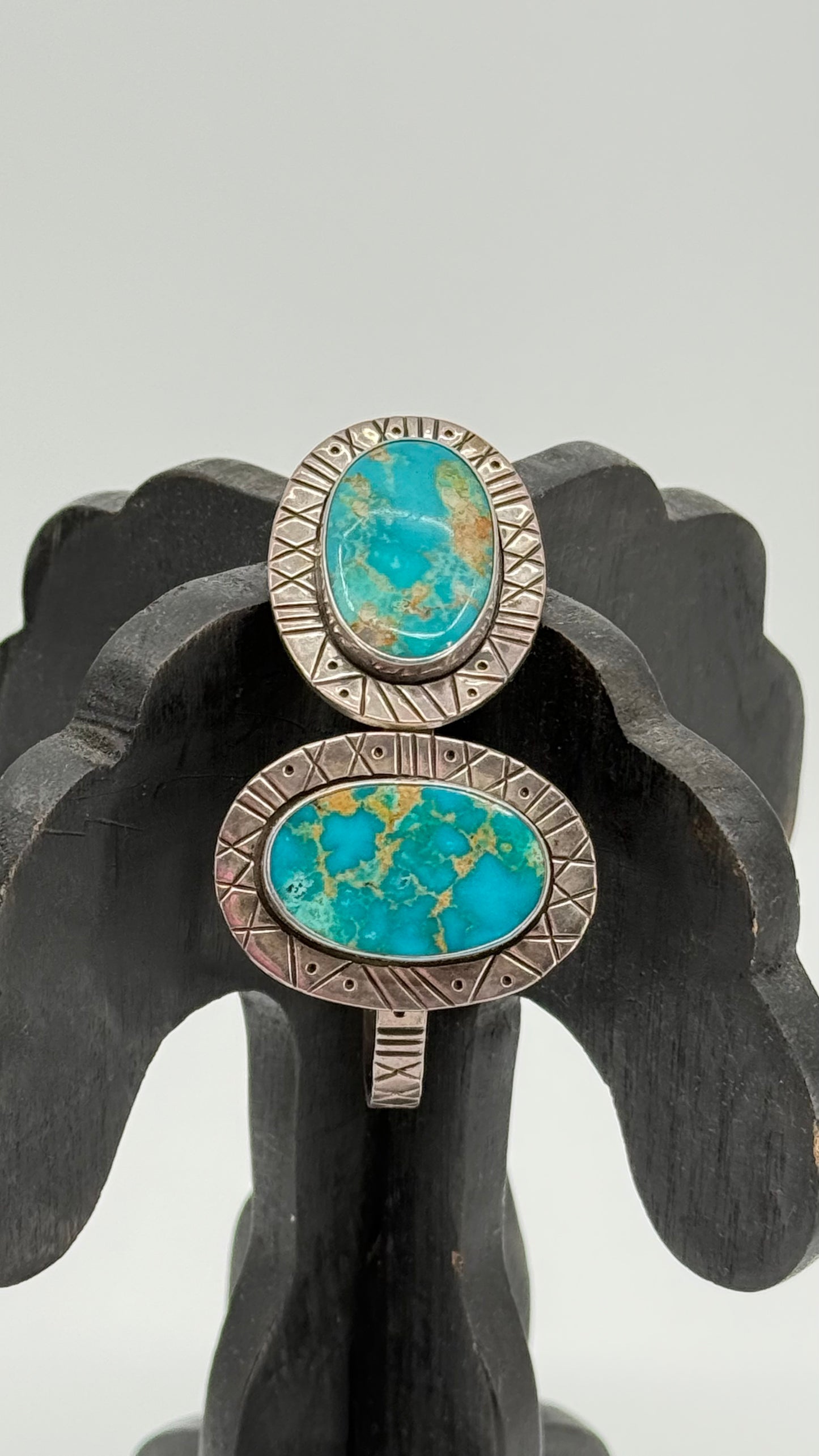 Modern 2 stone turquoise bracelet