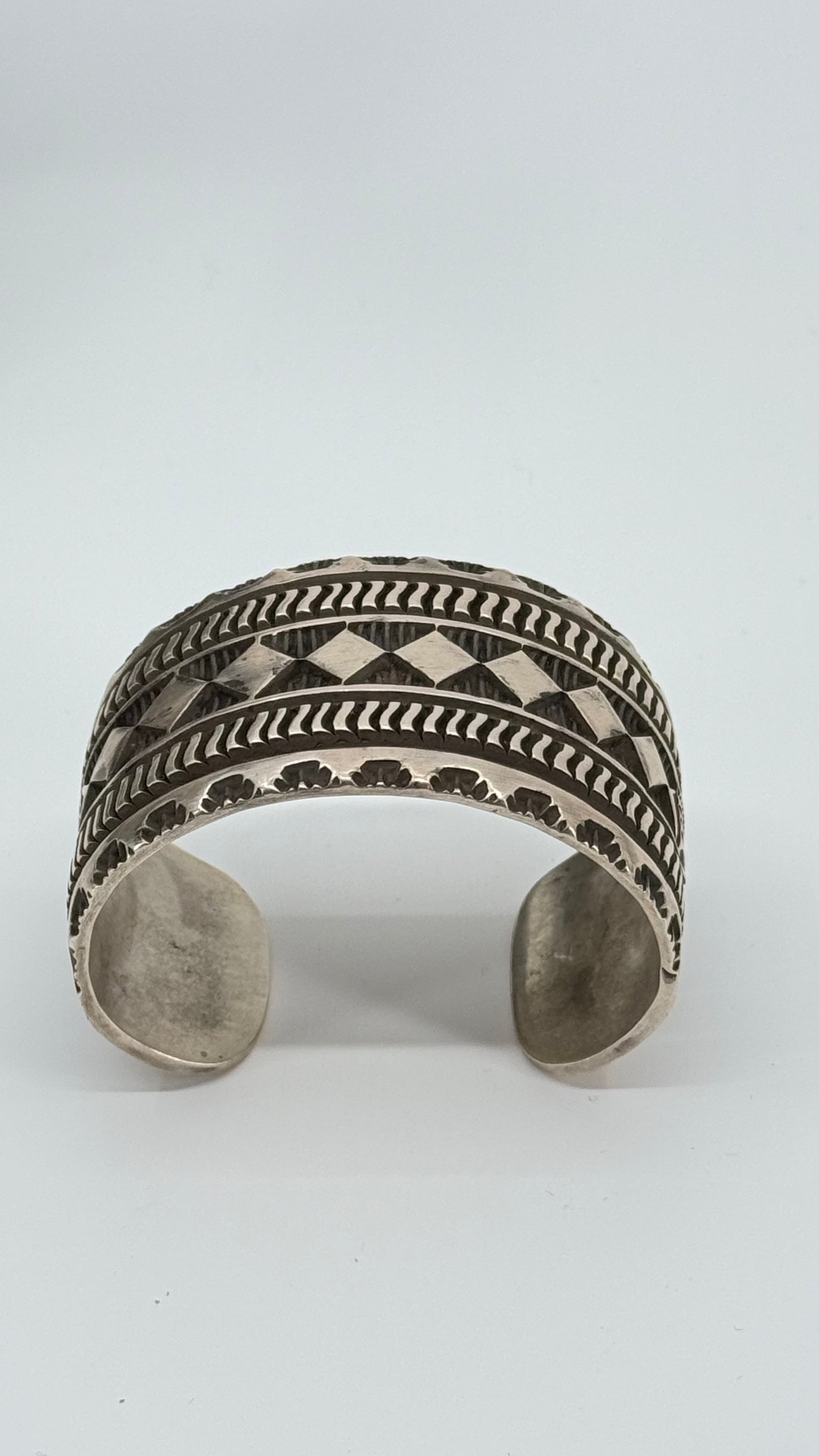 Elvria Bill, Navajo, sterling cuff bracelet