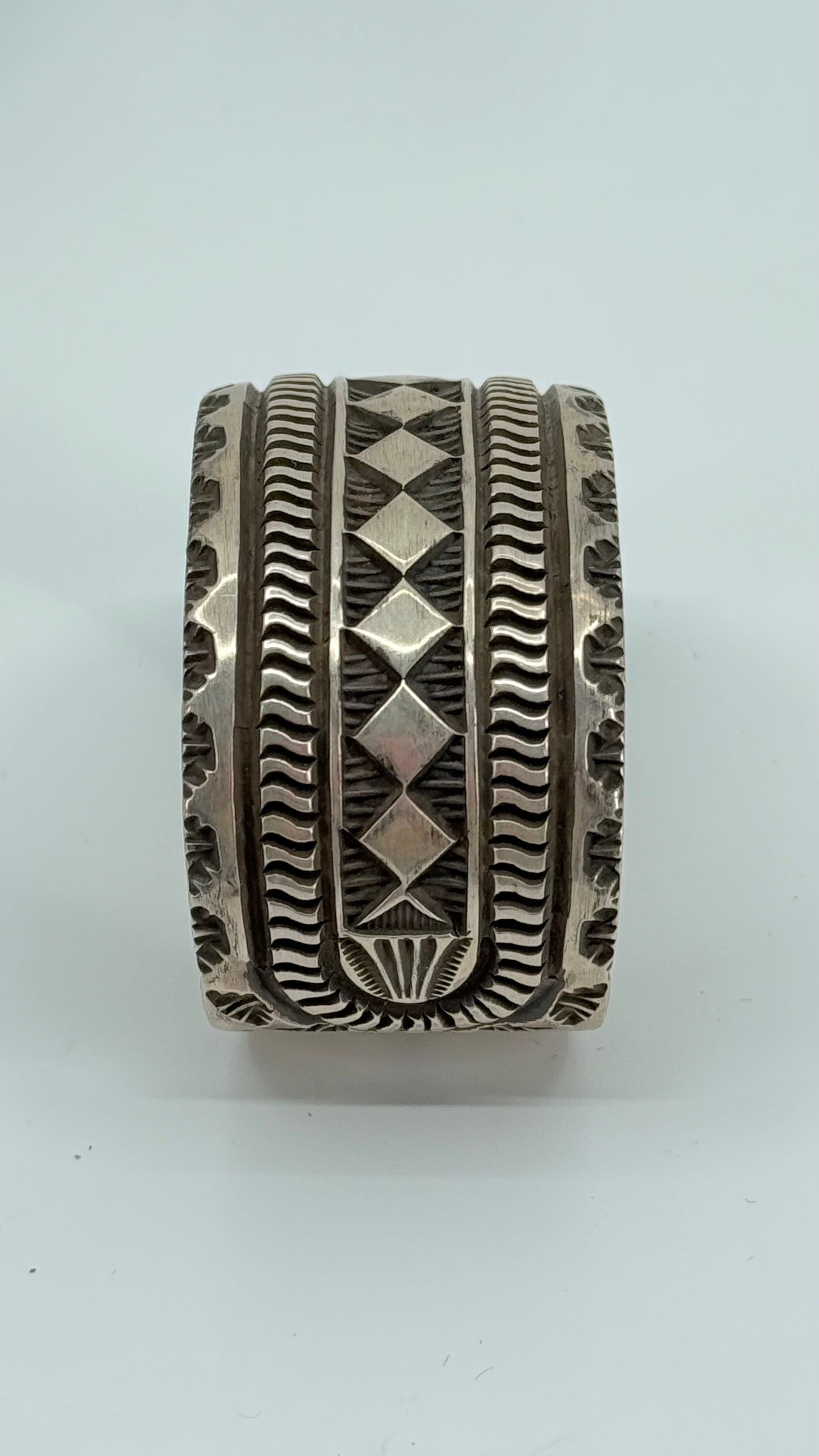 Elvria Bill, Navajo, sterling cuff bracelet