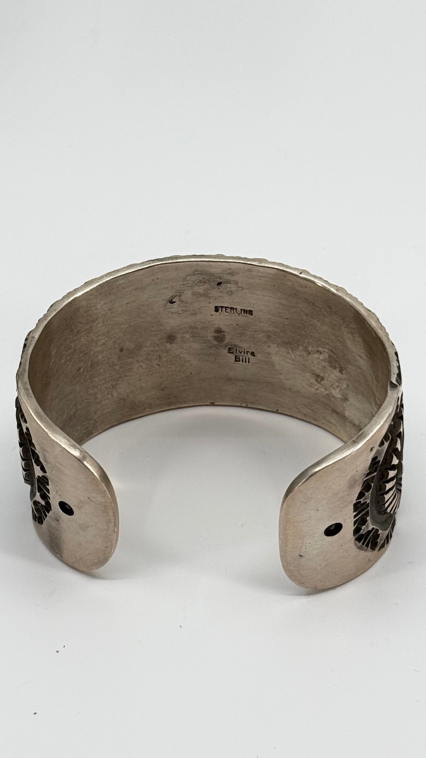 Elvria Bill, Navajo, sterling cuff bracelet