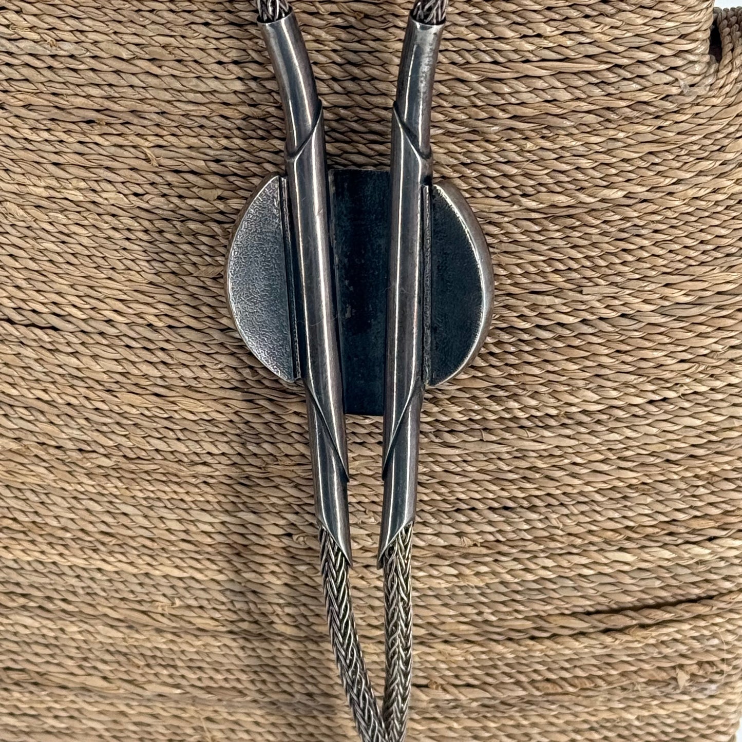 Sterling braided bolo with stone