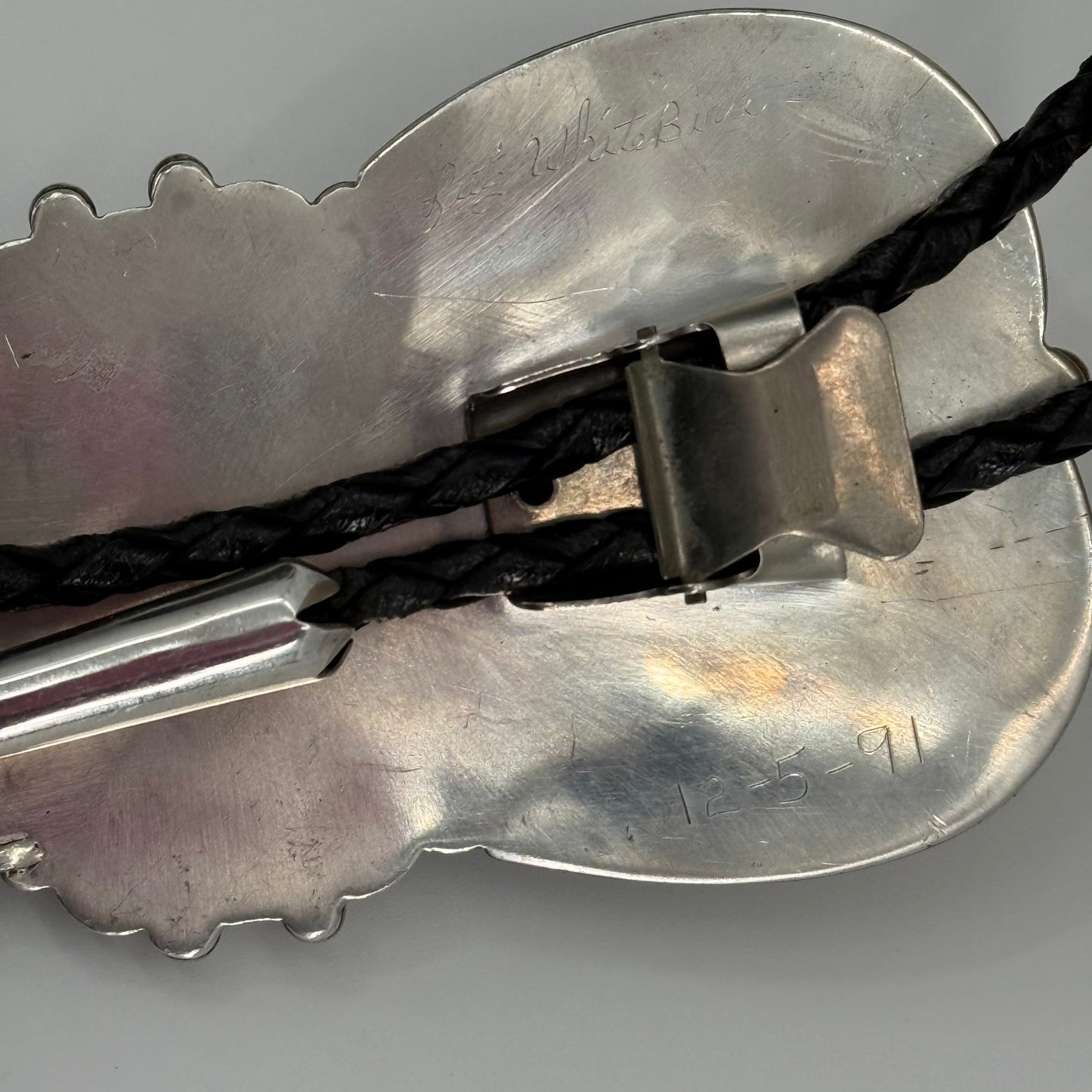 A lot of bling Quartz/Amethyst  Sterling Bolo