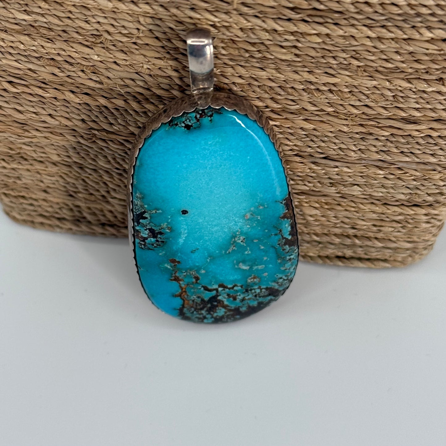Large turquoise oval pendant