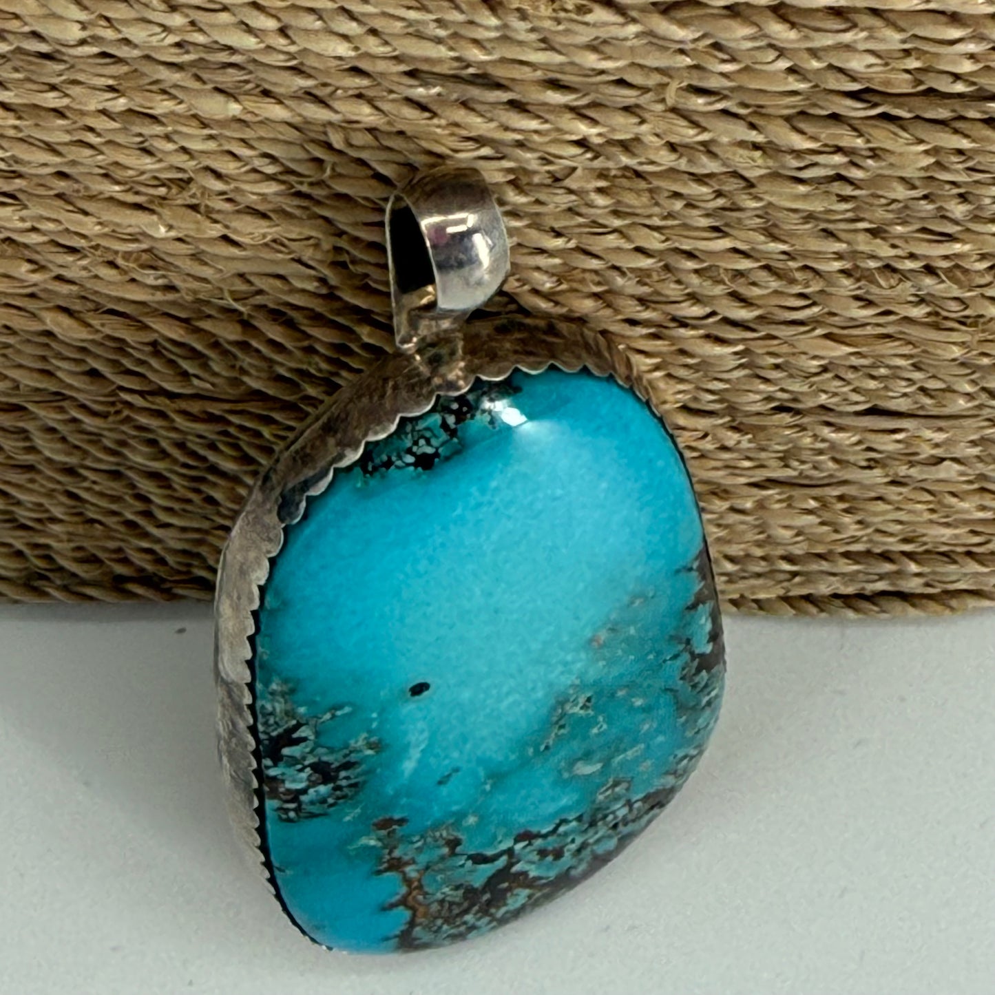 Large turquoise oval pendant